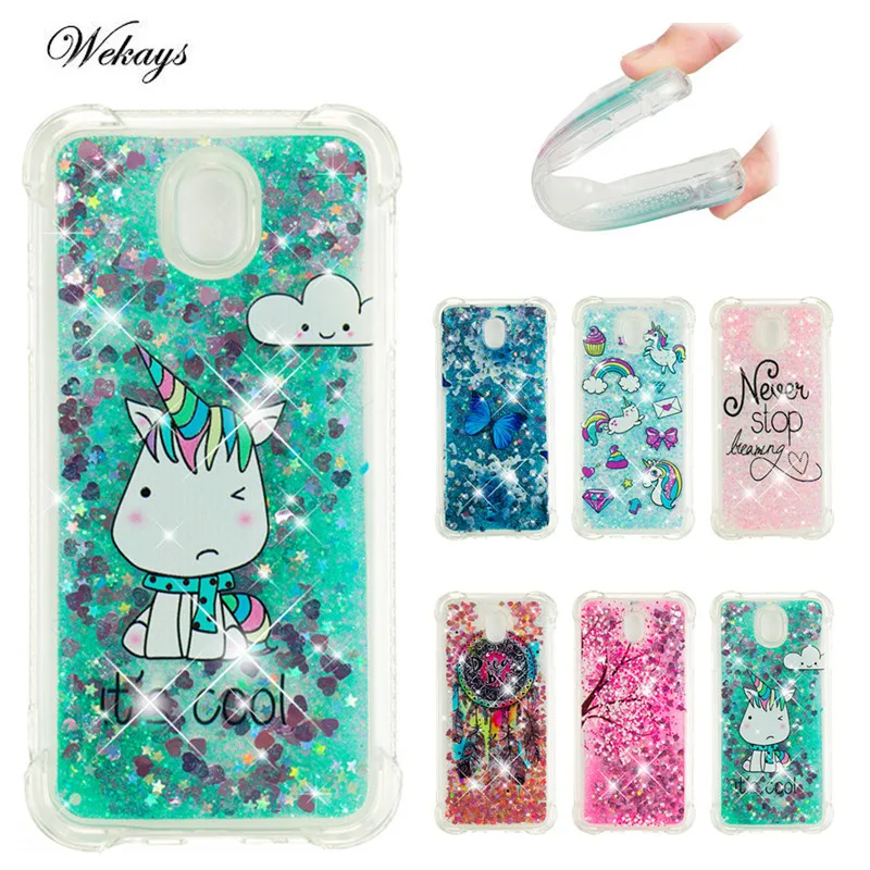 

Wekays Unicorn Quicksand Case for Samsung Galaxy J3 J5 J7 2017 J330 J530 J730 Case Silicone TPU Dynamic Liquid Glitter Cover