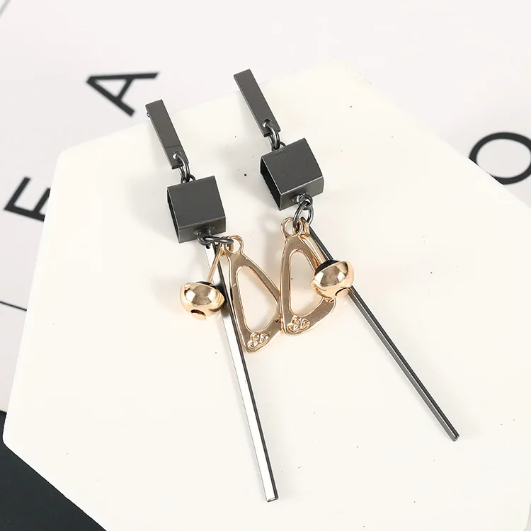 New Punk Style Geometric Square Triangle Metal Drop Earrings Long Tassels for Women Gifts Night Club Bar Jewelry Bijoux | Украшения и
