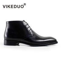 2019 vikeduo handmade fashion luxury classic black party original design dress genuine leather fur snow winter ankle men boots