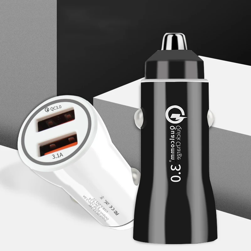 QC3.0+3.1A Dual USB Car Charger Adapter Charging Port Car-styling Auto For Phone Cars Tablet 2 charging | Автомобили и мотоциклы