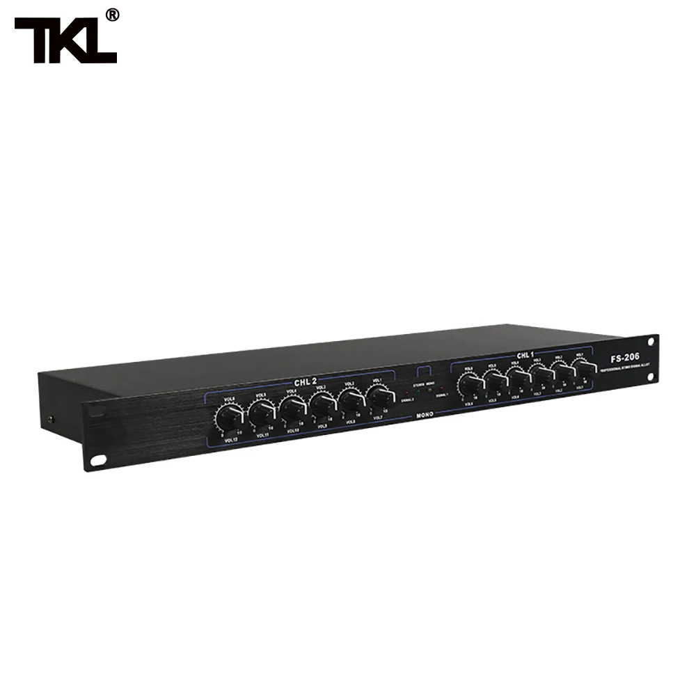 TKL FS206 профессиональное оборудование стерео моно аудио сигнал сплиттер усилитель дистрибьютор 2 в 10 выход XLR для сцены