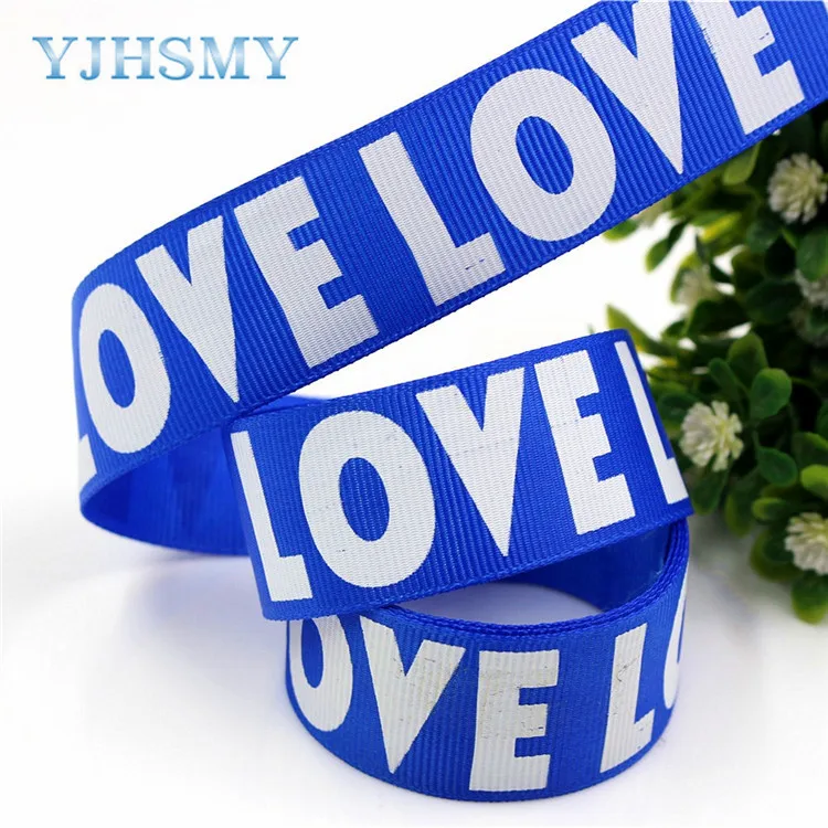 YJHSMY D-18105-71, 10 ярдов, 25 мм английская любовь корсажная печатная лента, ручная работа, свадебные украшения, День святого Валентина - Цвет: D-18105-81