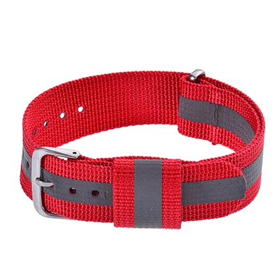 Reflective Nylon Strap Nato Strap Fabric Nylon Watchband Buckle Belt for 007 James Bond Watch Bands Colorful Rainbow - Band Color: red