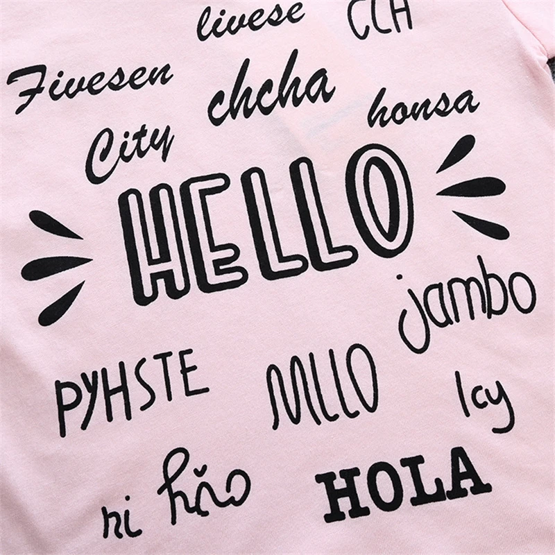 2018 летний комплект одежды для маленьких девочек футболка с короткими рукавами и