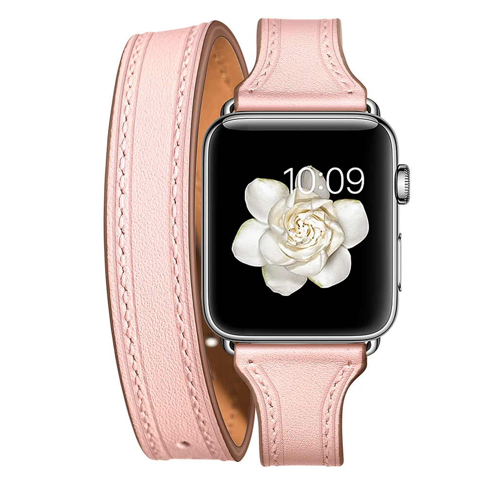 Ремешок из натуральной кожи для Apple Watch 38 мм 44 женский кожаный браслет VIOTOO