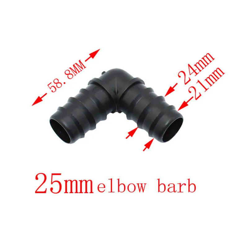 25mm elbow barb Wxrwxy орошение сада 20 мм локоть Барб 25 мм изгиб суставов оросительный соединитель колючая 3/4 шланг ремонт Соединительный соединитель 5 шт - Цвет: 25mm elbow barb