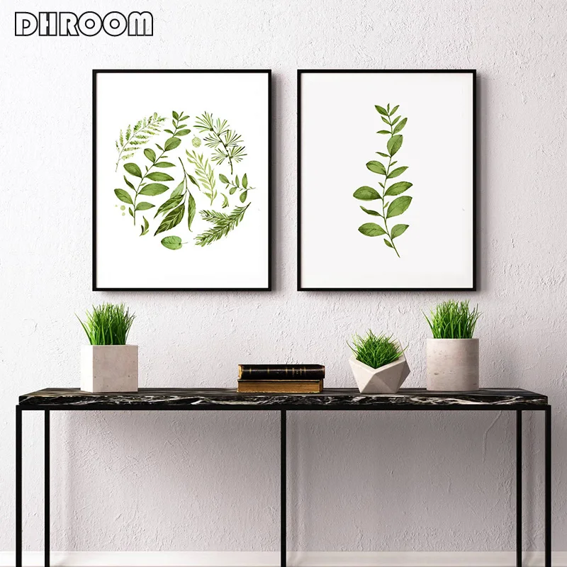 

Minimalist Wall Art Watercolor Leaves Fern Leaf Canvas Prints Painting Scandinavian Style Botanical Wall Decor Poster Art