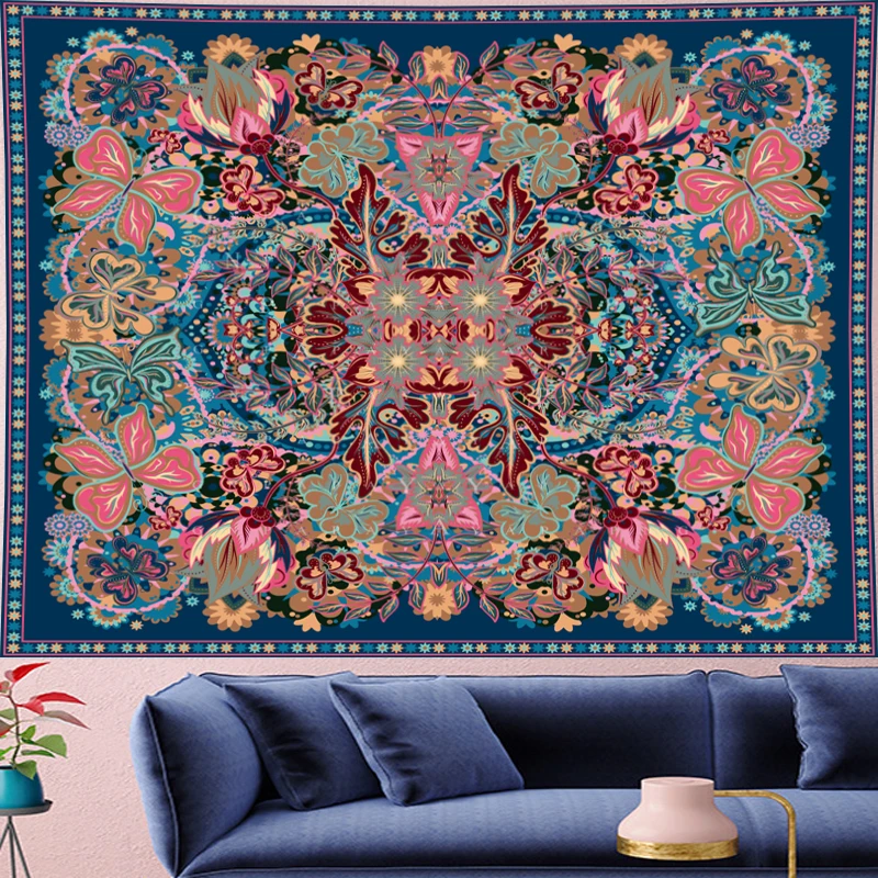

Butterfly Bohemia Tapestry Wall Hanging red macrame flower Throw Rug yoga Blanket bohemian wall decor Camping Tent Travel Mattre
