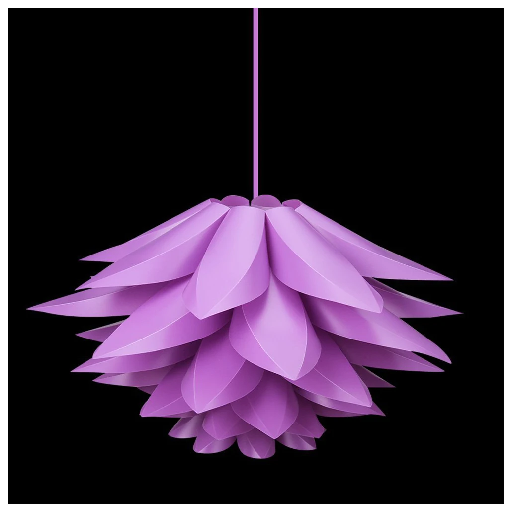 

DIY Lotus Lampshade IQ PP Ceiling Lamp Shade - Pendant Light Shade Christmas Living Room Decor Lighting, DIA:53CM (Purple)