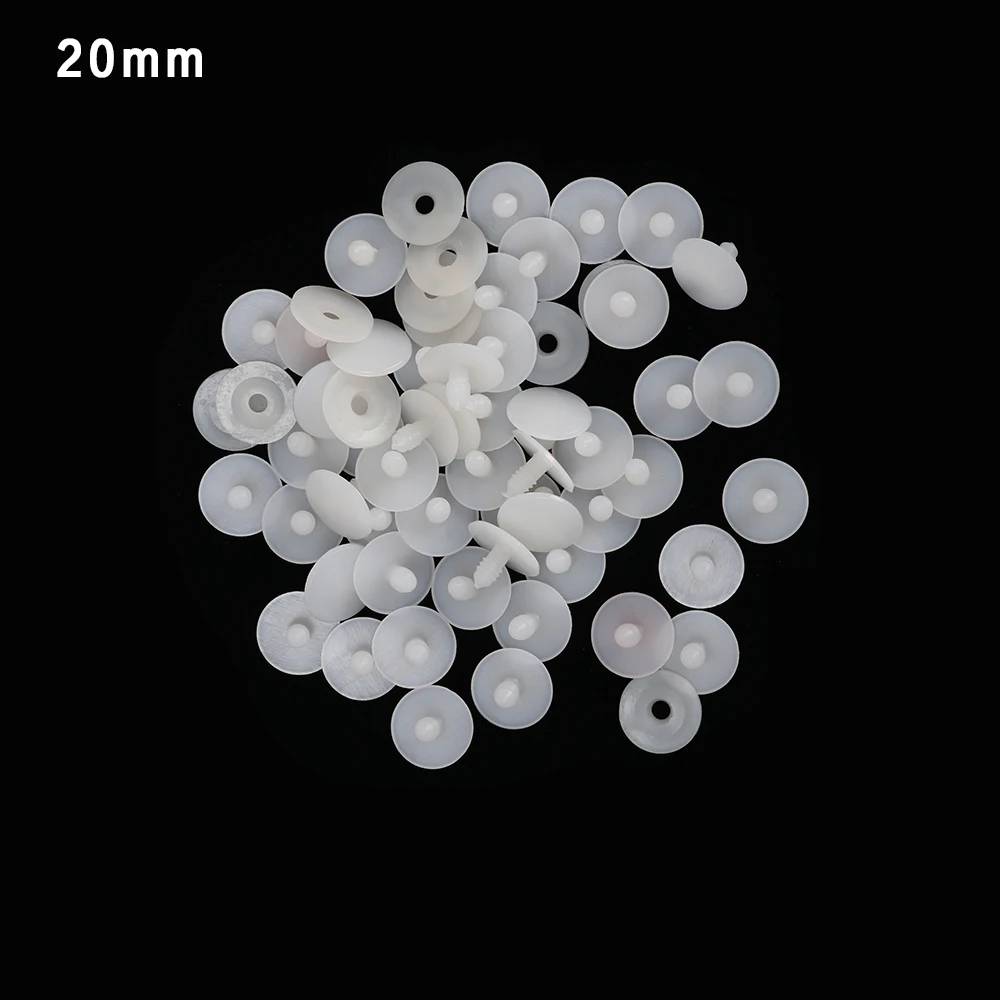 20mm Новые белые Пластик кукла с подвижными суставами мягкого плюша; аксессуары для куклы 50 шт./компл. для мягкие игрушки плюшевый мишка Изготовление поделок своими руками Размеры 30 мм 25 мм-20 мм 15 мм - Цвет: 20mm