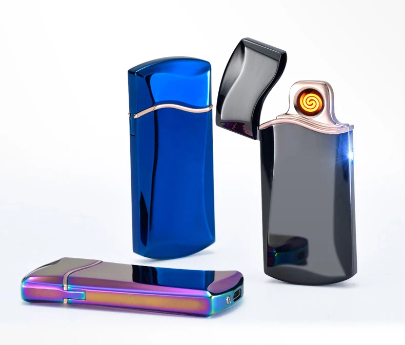USB легче ветрозащитный Вольфрам турбо Зажигалка электроподжиг лазерный логотип