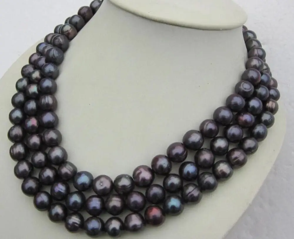 stunning 11-12MM NATURAL TAHITIAN BLACK PEARL NECKLACE50'' 14K clasp (9.13) | Украшения и аксессуары