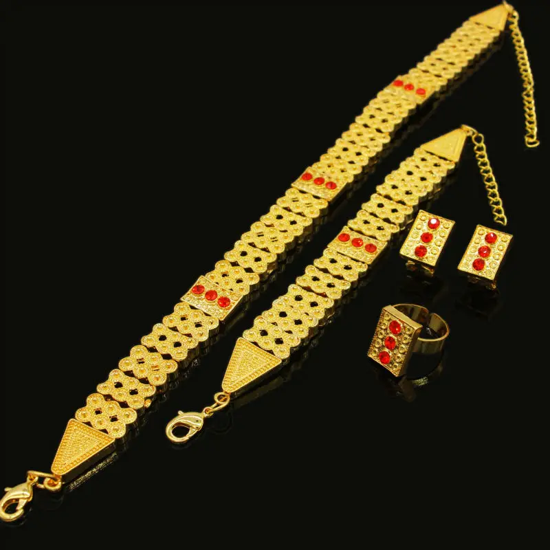 Новое поступление 2017 Ювелирный Комплект золотого цвета