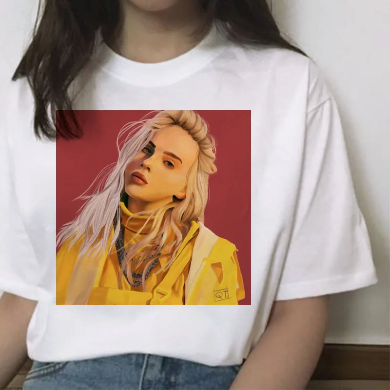 Billie eilish Футболка женская футболка одежда femme Футболка лето футболки Повседневная Женская harajuku уличная хип-хоп Футболка - Цвет: 5557