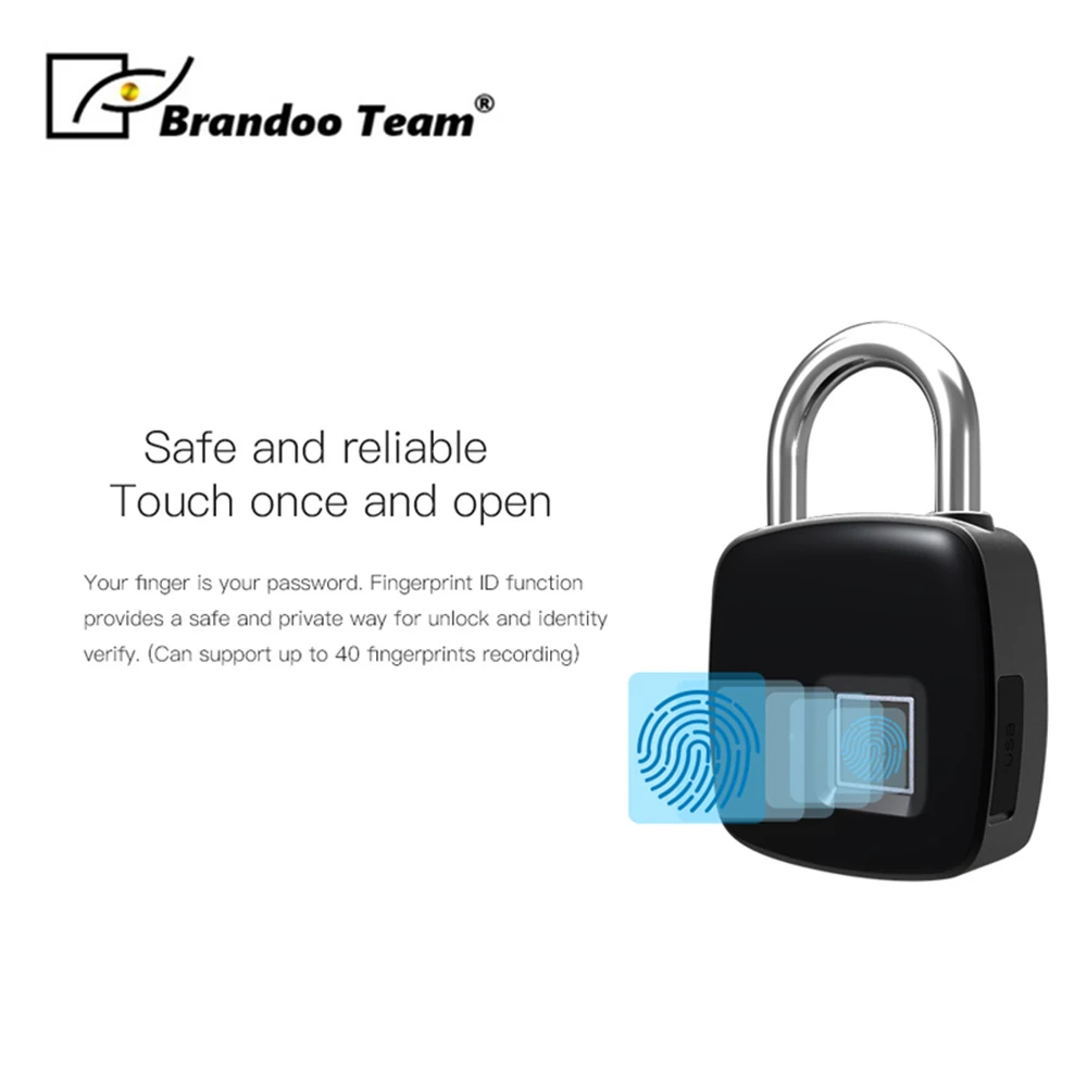 P3 + новейший высококачественный портативный Bluetooth умный замок для отпечатков