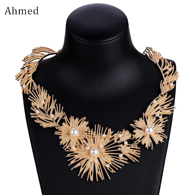 Ahmed Fashion Hyperbole многоярусный жемчужный кулон в виде цветов ожерелья ключицы для