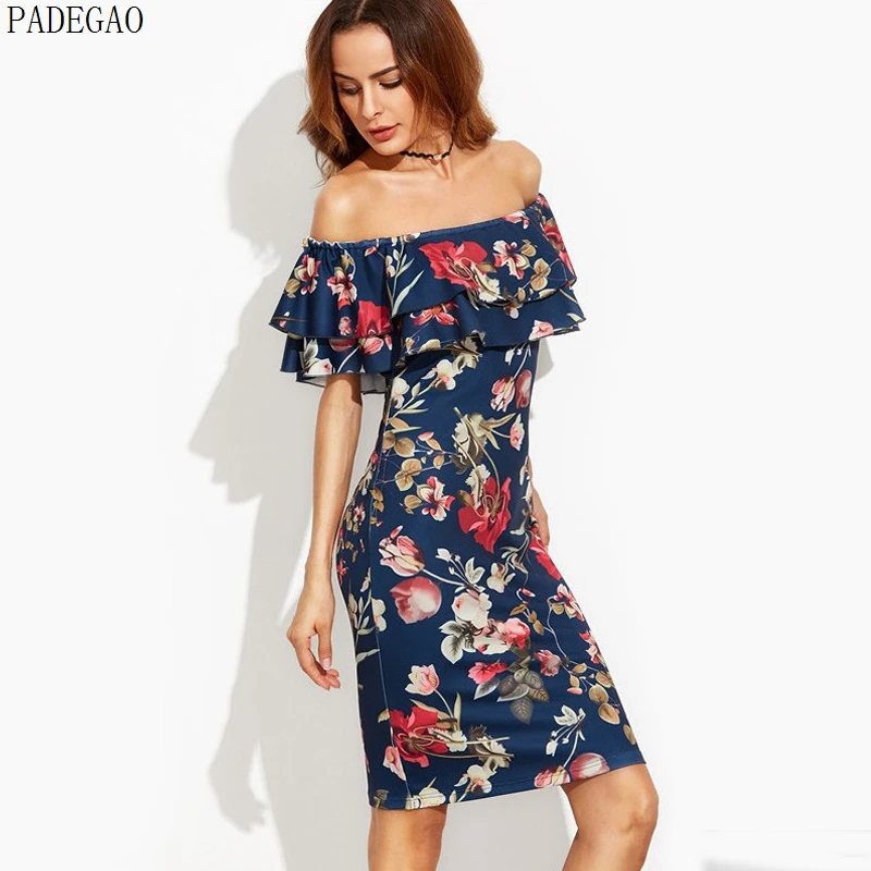 Padegao/2017 Лето Bodycon платье Двухслойное Лодка шеи сексуальный спинки печать обувь