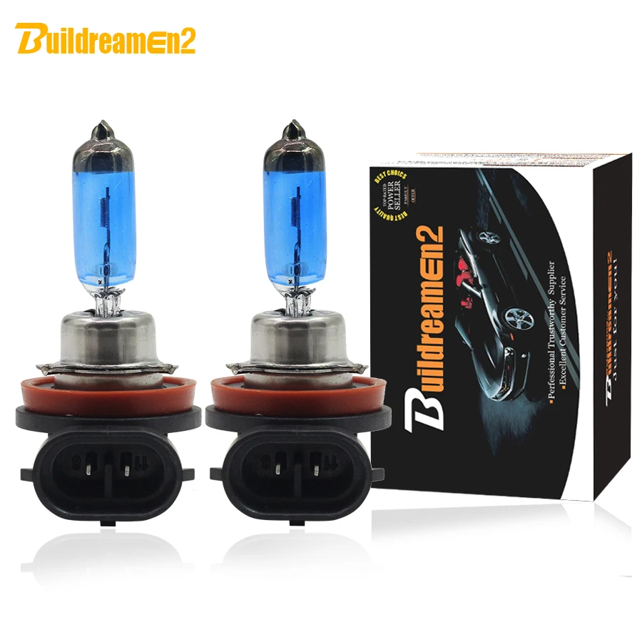 

Buildreamen2 2 X H8 H9 H11 100W Halogen Bulb 4300K 12V Warm White High Power Car Accessories Headlight Fog Light