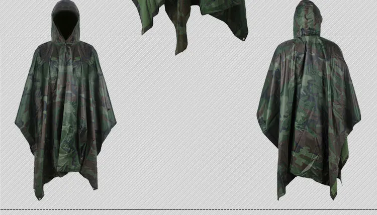 Многофункциональный дождевик военный камуфляж пончо бионическая прозрачная накидка легкий дождевик Открытый Кемпинг Охота альпинистская рыба