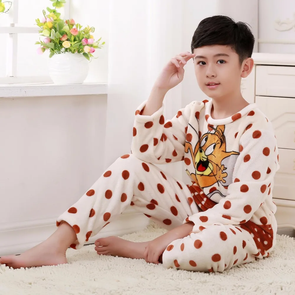 Мягкая на ощупь Детская домашняя одежда из кораллового флиса Детские пижамные