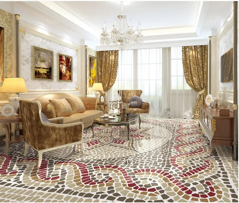 3d напольные модные ретро цветочные абстрактные узоры 3D обои ПВХ обои|floor