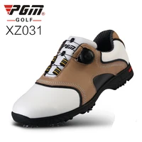 pgm golf shoes men leather anti slip sports shoes waterproof knobs buckle shoelace sneakers for male training shoes aa51038