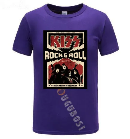 Мужская футболка KISS Rock &amp Roll повседневная черная с надписью All Nite вечерние Новое