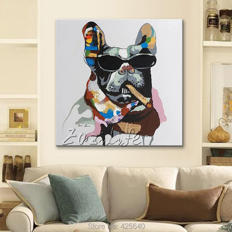 Современная абстрактная ручная роспись маслом гостиная украшение животное