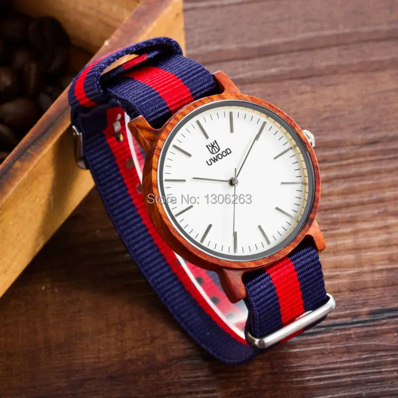 Модные круглые стильные мужские Кварцевые Регулируемые деревянные наручные