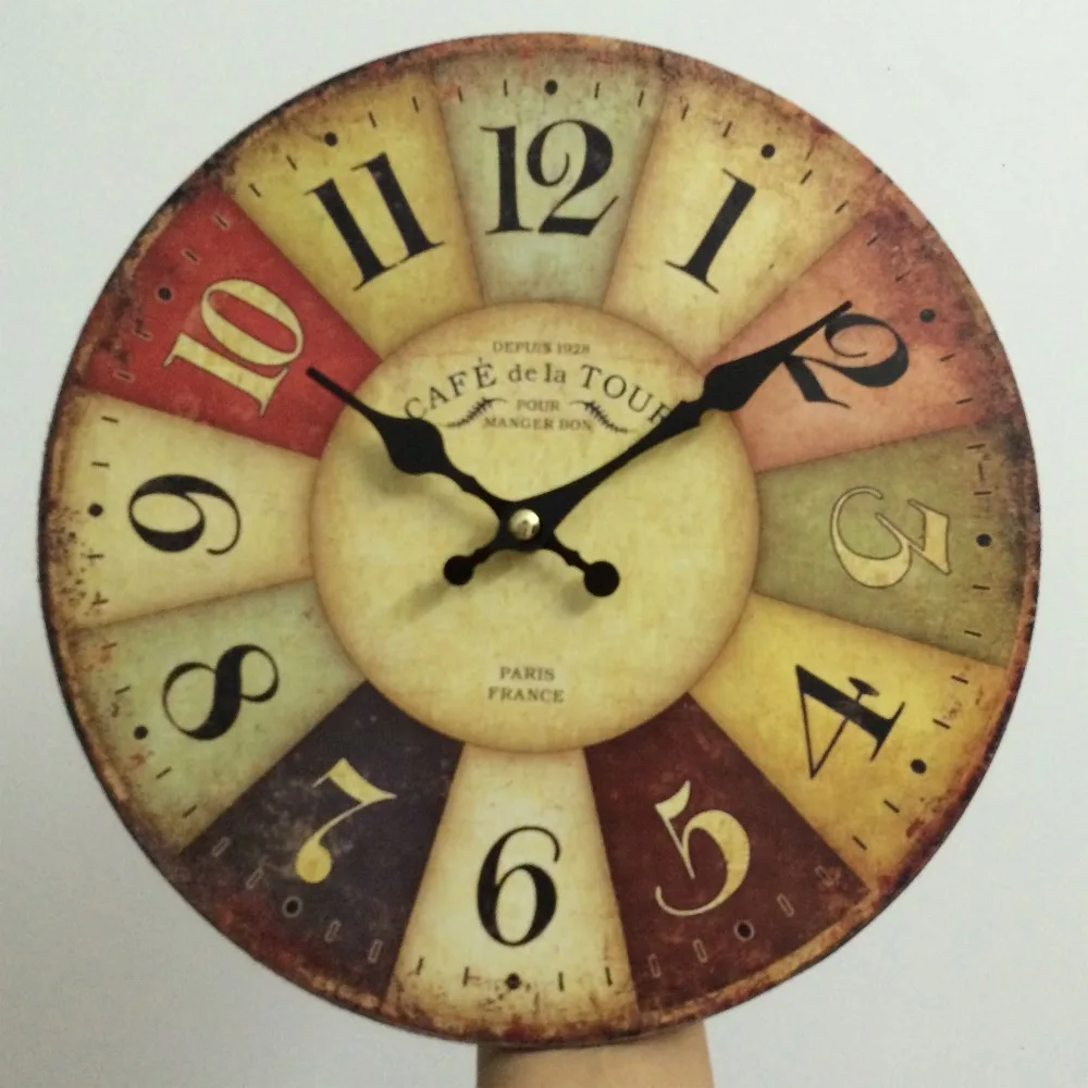 Деревянные настенные часы из MDF винтажные деревянные с цифрой 10 дюймов для