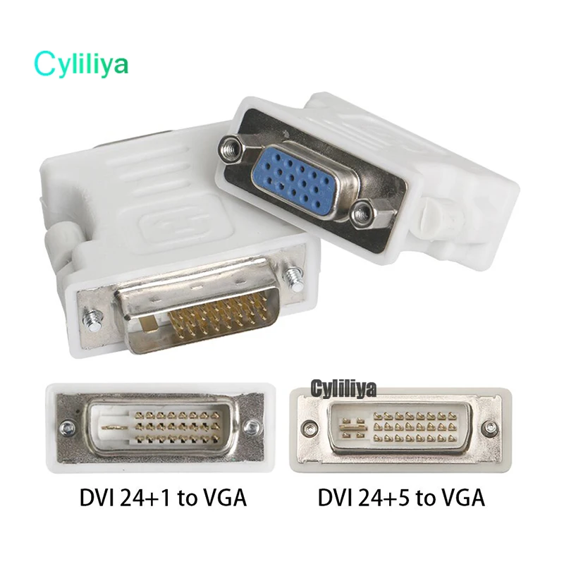 100 шт/партия DVI 24+ 1/DVI 24+ 5 мужчин и VGA Женский адаптер DVI-D DVI-I DVI-A