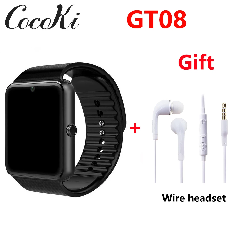 Смарт часы с Bluetooth умные Для мужчин GT08 Сенсорный экран большой Батарея Поддержка