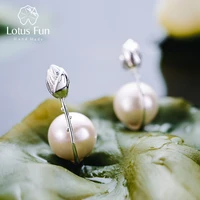 lotus fun real 925 sterling silver earrings handmade fine jewelry lotus flower mother of pearl dangle earrings for women brincos