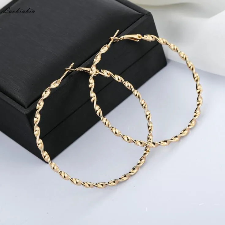 exaggerated wave gold&ampsilvery big circle earrings popular larger 2019 new women fashion jewelry | Украшения и аксессуары