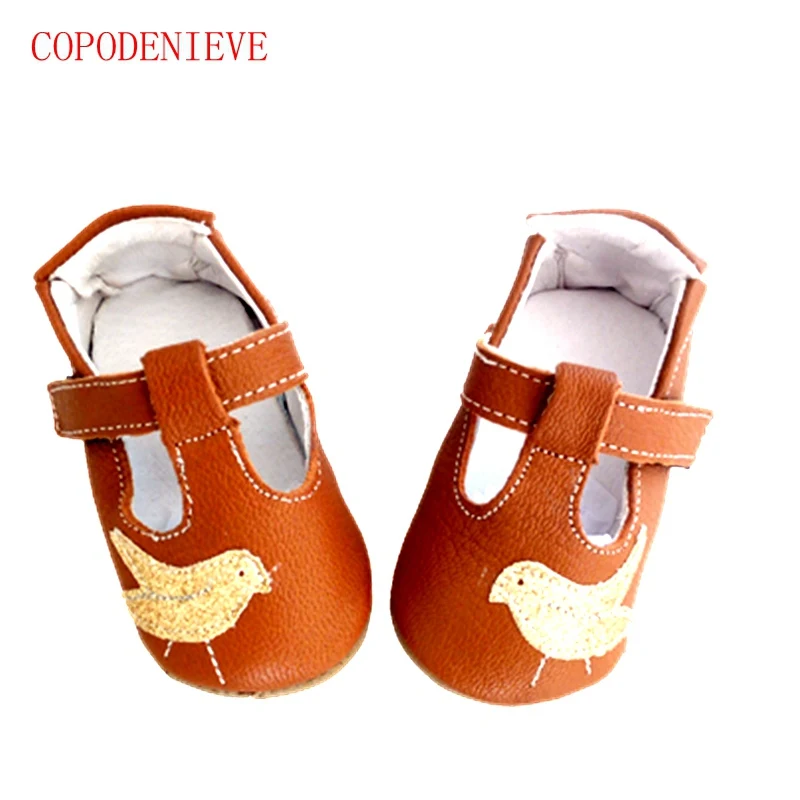 brown-6 COPODENIEVE/весенняя обувь для малышей; детская обувь в стиле птицы; оленья кожа; Флокированная кожаная обувь - Цвет: brown-6