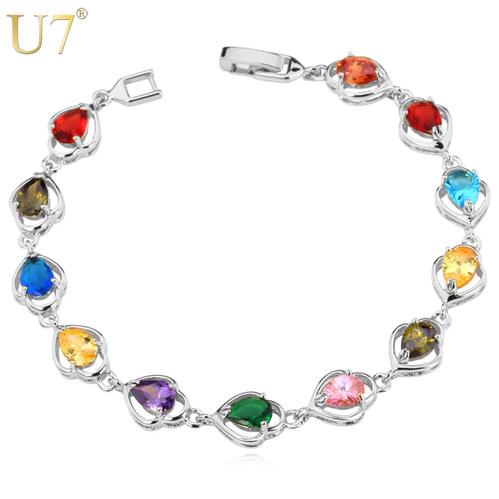 

U7 Luxury Shining CZ Crystal Tennis Bracelet For Women Gold/Silver Color Zircon Trendy Jewelry Bangles Bracelets H503