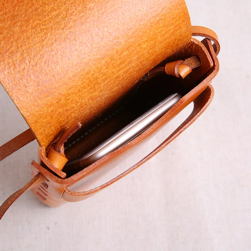 KACDYSI маленькая вертикальная сумка из натуральной яловой кожи ручной работы для