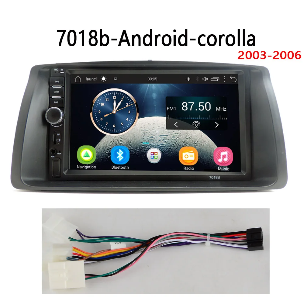 7018-corolla-Android Автомобильное радио MP5 мультимедийный видео плеер зеркальное соединение для Toyota Corolla 2003-2006 установка окруженная отделка панель комплект без Android - Цвет: 7018-corolla-Android