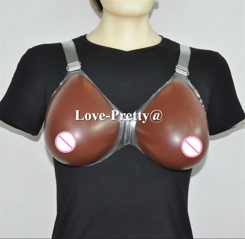 800G Teardrop Strap-On Silicone Breast forms Mastectomy Breast ProsthesisTV TG Bra Enhancer C Cup