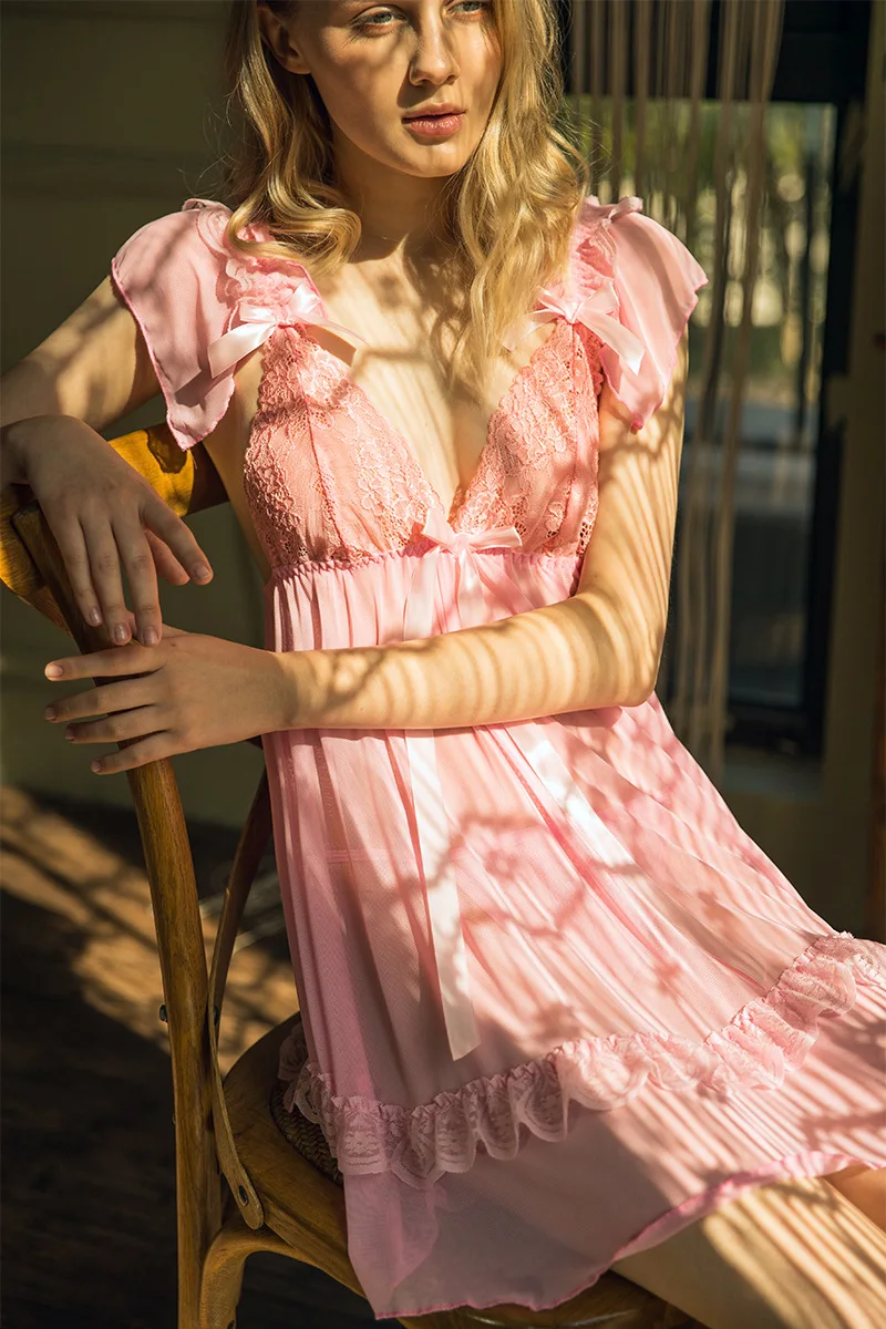 Сексуальное эротическое Для женщин кружевное нижнее белье Hot платье Babydoll сексуальное женское нижнее белье кружева Мини сексуальное Костюмы пижамы Женская Ночная сорочка