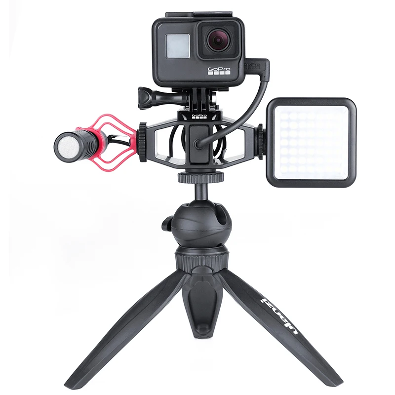 VIJIM GP 1 Gopro Vlog Кронштейн Корпус клетка с двойной холодной обуви к микрофону и