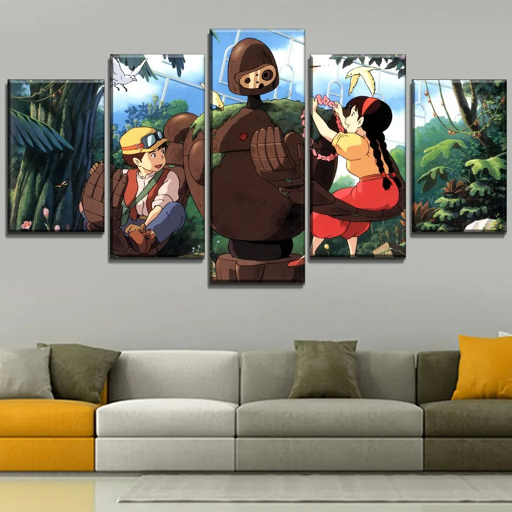 Картина на холсте домашний декоративный модульный стиль 5 шт. аниме персонаж и
