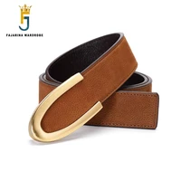 fajarina new designer mens high quality 100 cowhide genuine grey strap leather slide buckle belts for men lufj435 jeans men
