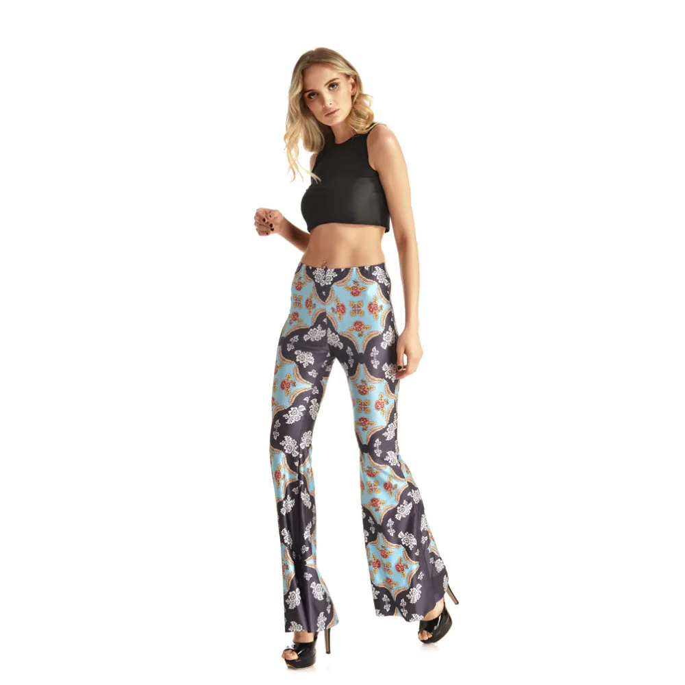 2016 Лето Новое Для женщин Йога расклешенных Брюки для девочек свободные