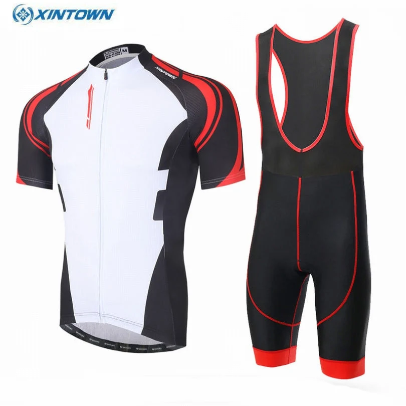 

2017 XINTOWN Pro mtb Bike Jersey Bib Shorts Sets Men Riding Bicycle Clothing Suits White Cool Red Ropa Ciclismo Cycling Shirts