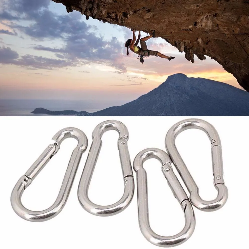 

1/2/5/10 Pcs Mountaineering Buckle Stainless Steel Mini Silver Aluminum Spring Carabiner Snap Hook Keychain EDC Survival Outdoor