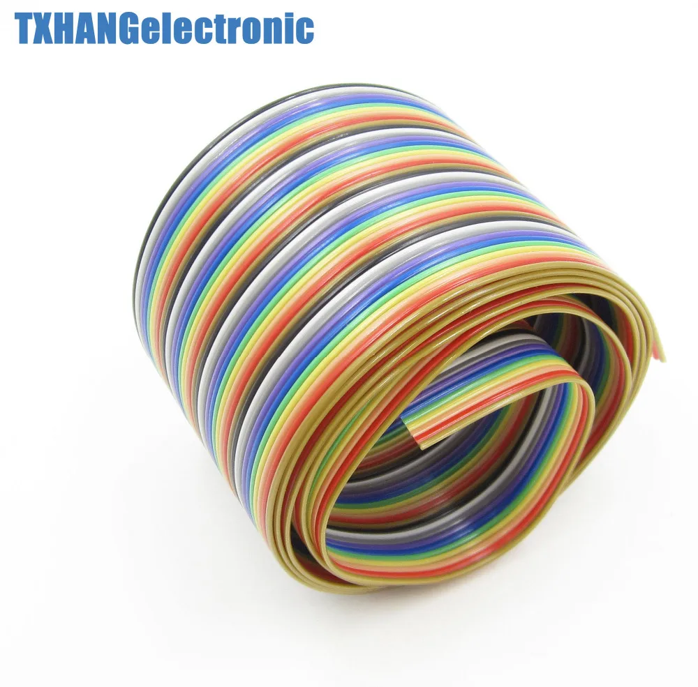 1M 3.3ft 40 Way pin Плоский Цветной Радужный ленточный кабель IDC провод кабель|cable idc|cable