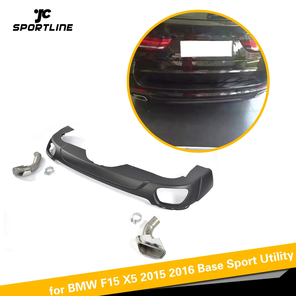 

For BMW F15 X5 Standard Bumper 2015 2016 Car-Styling PP Car Rear Diffuser With Exhaust Tips
