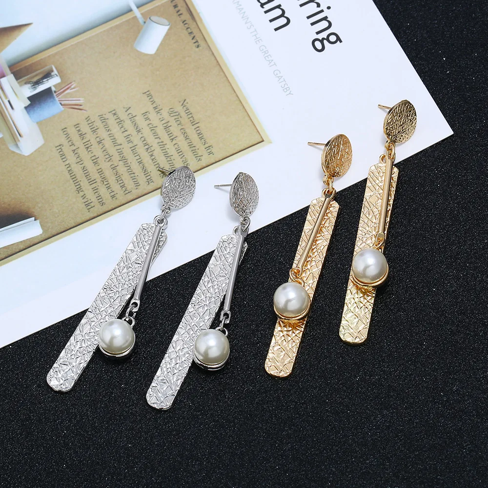Louleur 2019 New Vintage Exaggerated Big Circle Long Dangle Earrings Pearl Gold Drop For Women Party Jewelry Brinco | Украшения и