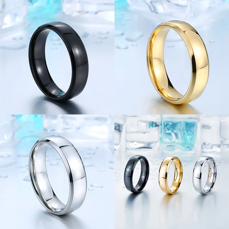 Top Quality 2018 Men's New Brand Unique Stainless Steel Simple Ring Shine three Color WR-R073 | Украшения и аксессуары